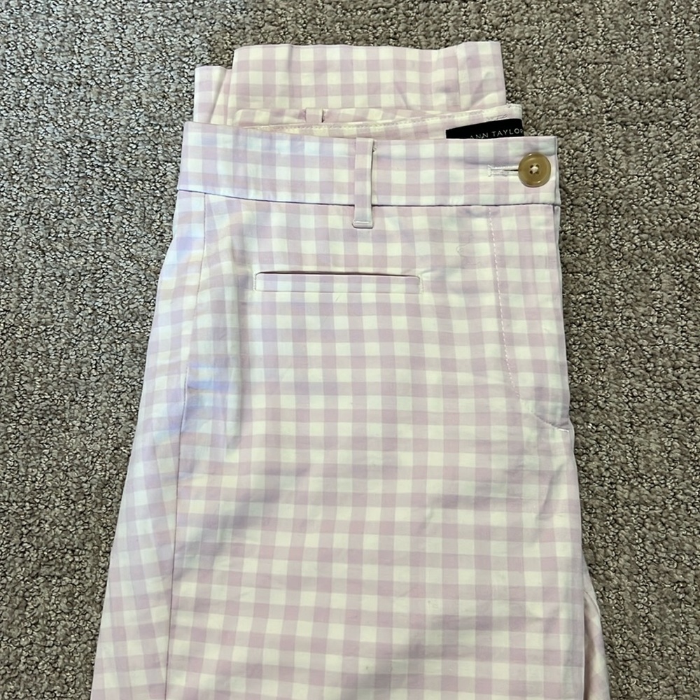 Ann Taylor Lavender Checkered Trousers